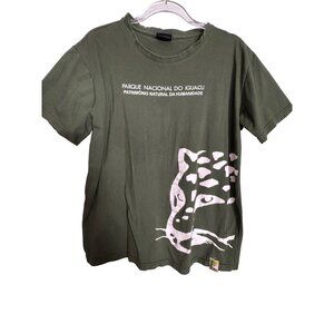 Parque Nacional Do Iguaçu Green T-Shirt EXG Size Short Sleeve Cotton Casual Wear